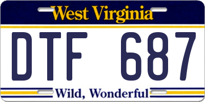 WV license plate DTF687