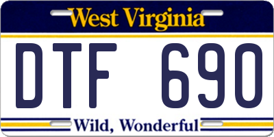 WV license plate DTF690