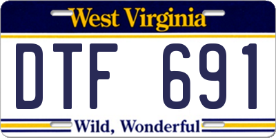 WV license plate DTF691