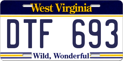 WV license plate DTF693