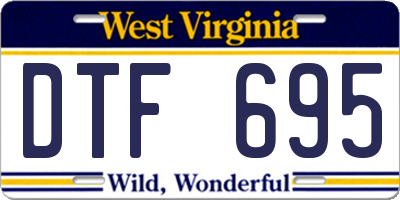 WV license plate DTF695