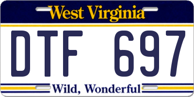 WV license plate DTF697