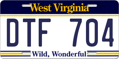 WV license plate DTF704