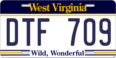 WV license plate DTF709