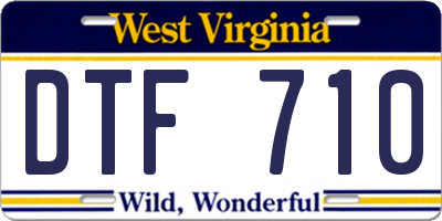 WV license plate DTF710