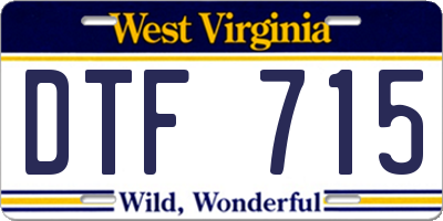 WV license plate DTF715