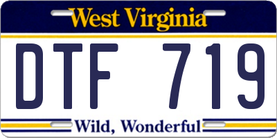 WV license plate DTF719