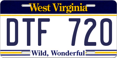WV license plate DTF720