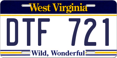 WV license plate DTF721