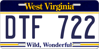 WV license plate DTF722