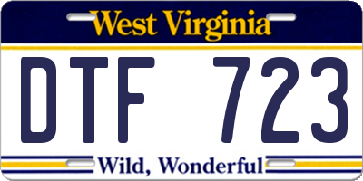 WV license plate DTF723