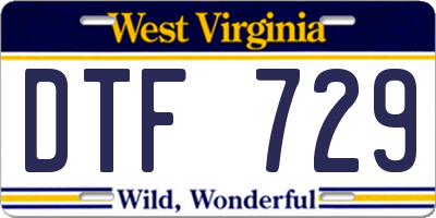 WV license plate DTF729