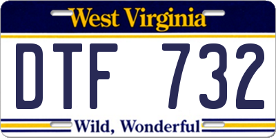 WV license plate DTF732