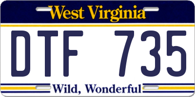 WV license plate DTF735