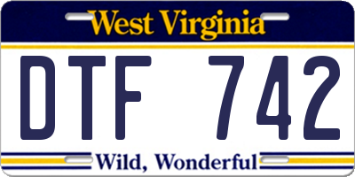 WV license plate DTF742