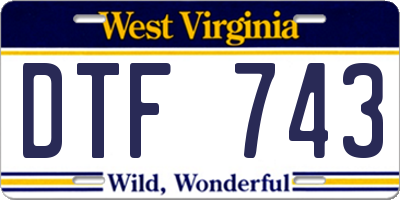 WV license plate DTF743