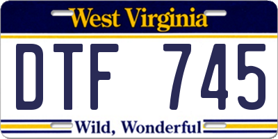 WV license plate DTF745