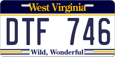 WV license plate DTF746