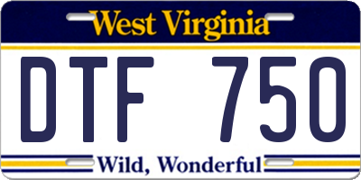 WV license plate DTF750