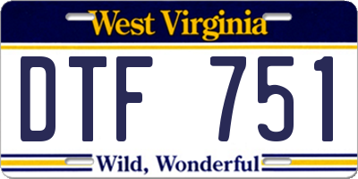 WV license plate DTF751