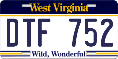 WV license plate DTF752