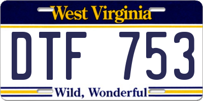 WV license plate DTF753