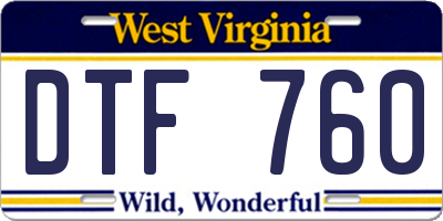 WV license plate DTF760