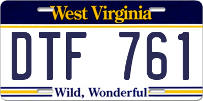 WV license plate DTF761