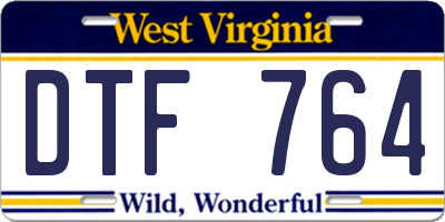 WV license plate DTF764