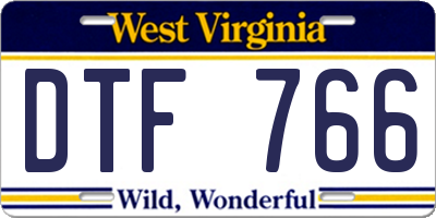 WV license plate DTF766