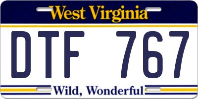 WV license plate DTF767