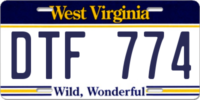 WV license plate DTF774