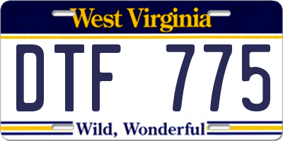 WV license plate DTF775