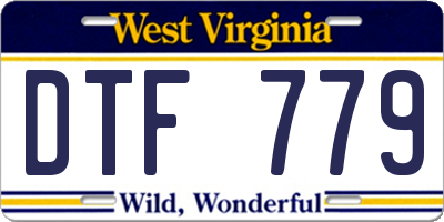 WV license plate DTF779