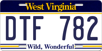 WV license plate DTF782