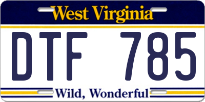 WV license plate DTF785