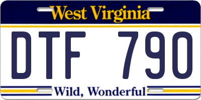 WV license plate DTF790