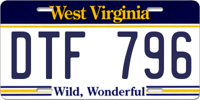 WV license plate DTF796