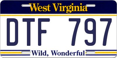 WV license plate DTF797