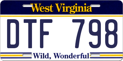 WV license plate DTF798