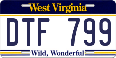 WV license plate DTF799