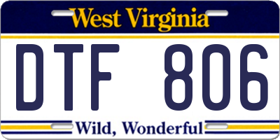 WV license plate DTF806