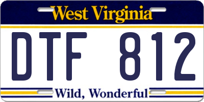 WV license plate DTF812