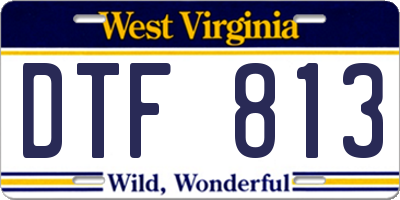 WV license plate DTF813