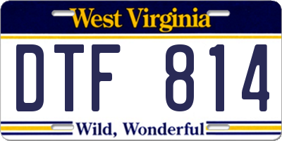 WV license plate DTF814