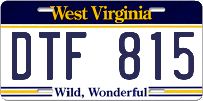 WV license plate DTF815