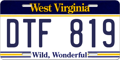 WV license plate DTF819