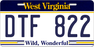 WV license plate DTF822