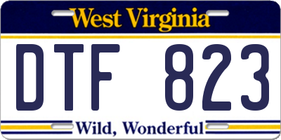 WV license plate DTF823