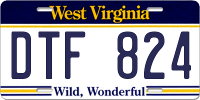 WV license plate DTF824